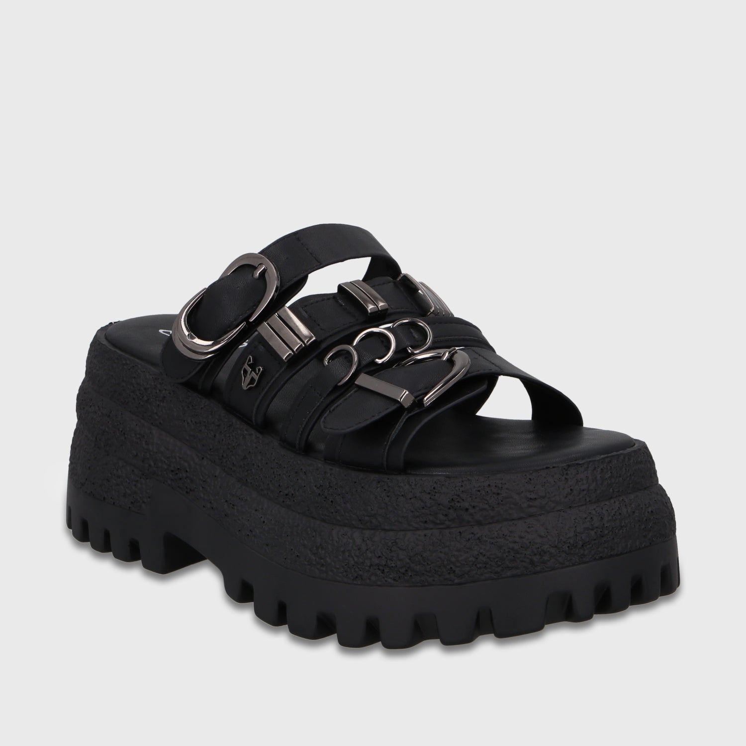 Sandalia Plataforma Negra Mujer 55294