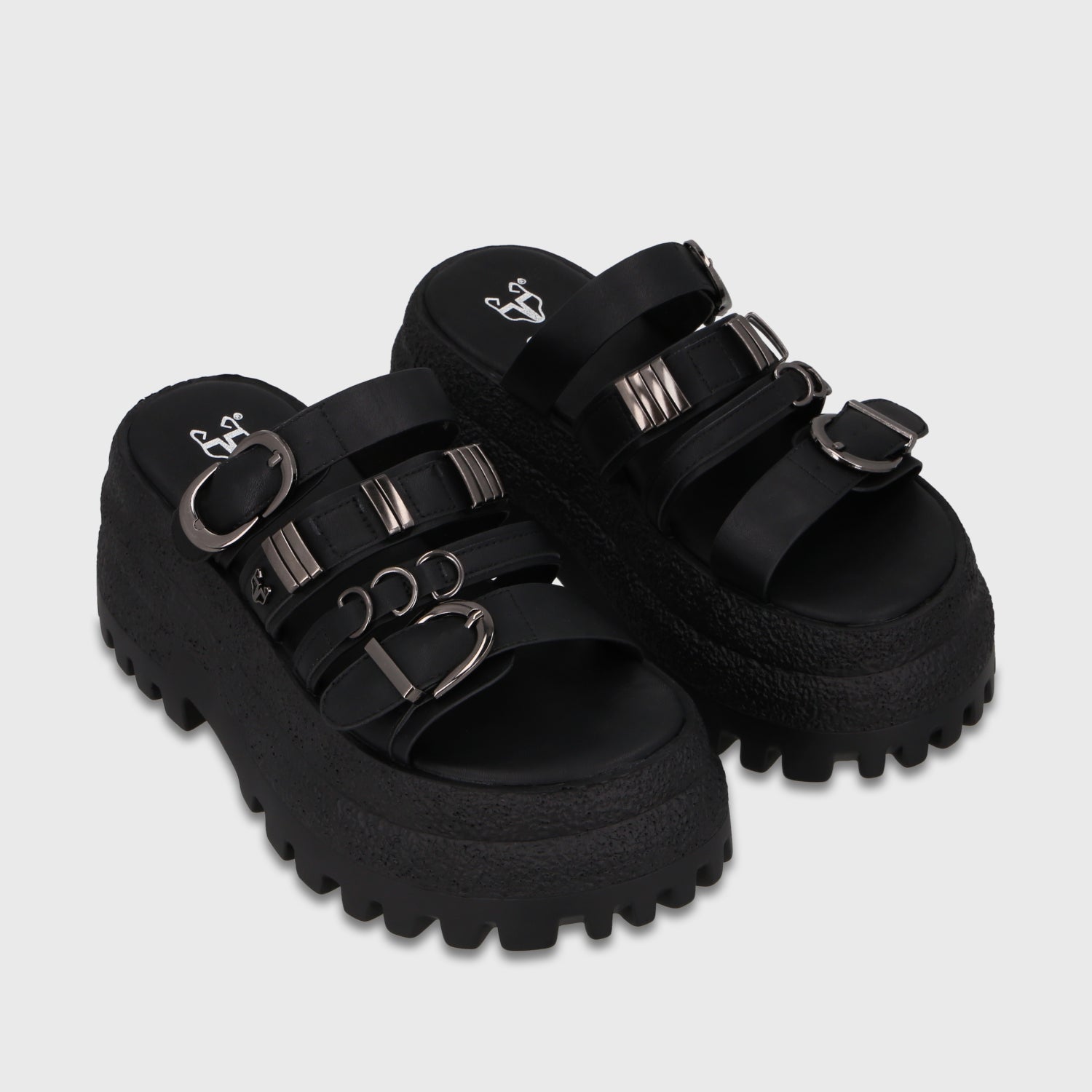 Sandalia Plataforma Negra Mujer 55294