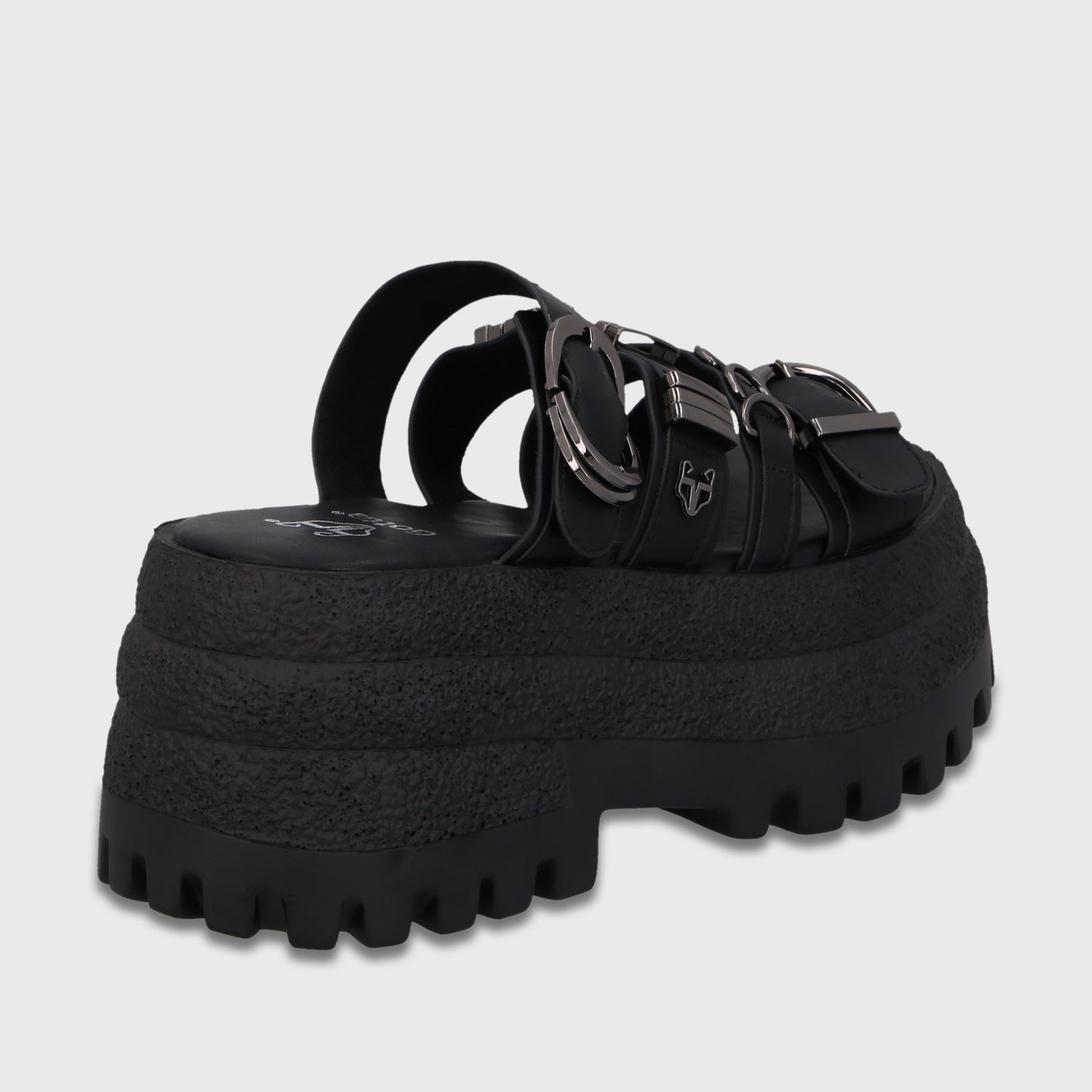 Sandalia Plataforma Negra Mujer 55294