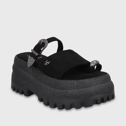 Sandalia Plataforma Negra Mujer 55295