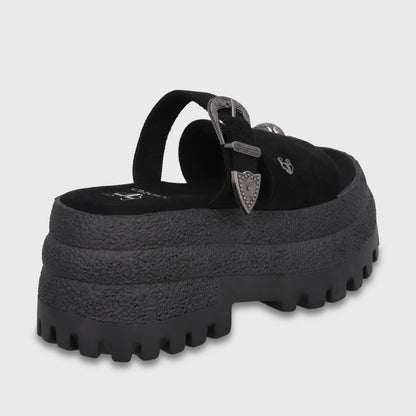 Sandalia Plataforma Negra Mujer 55295