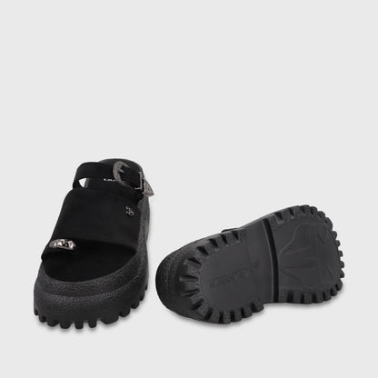 Sandalia Plataforma Negra Mujer 55295