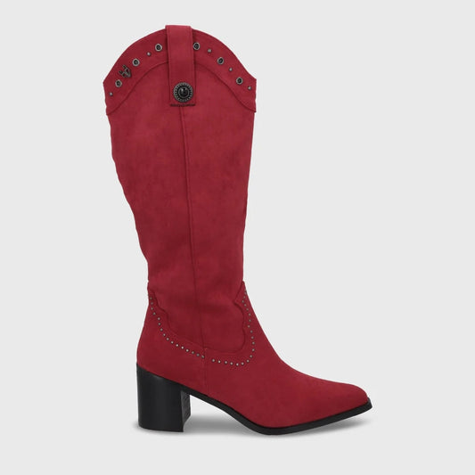 Bota Taco Roja Mujer 55301