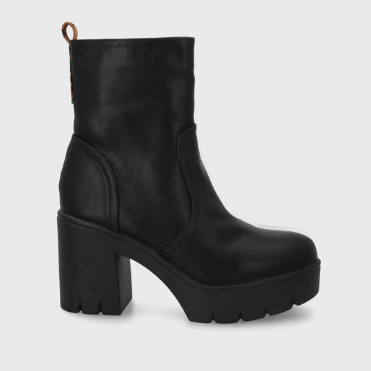 Botin Taco Negro Mujer 55310