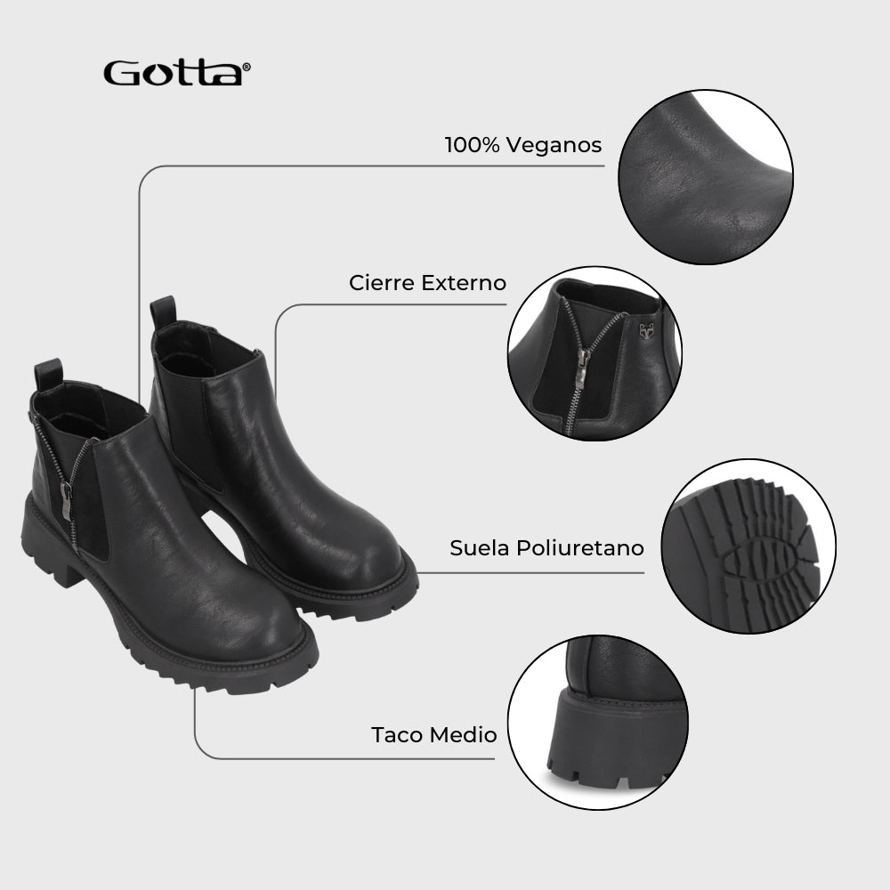 Botin Taco Negro Mujer 55330