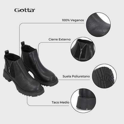 Botin Taco Negro Mujer 55330