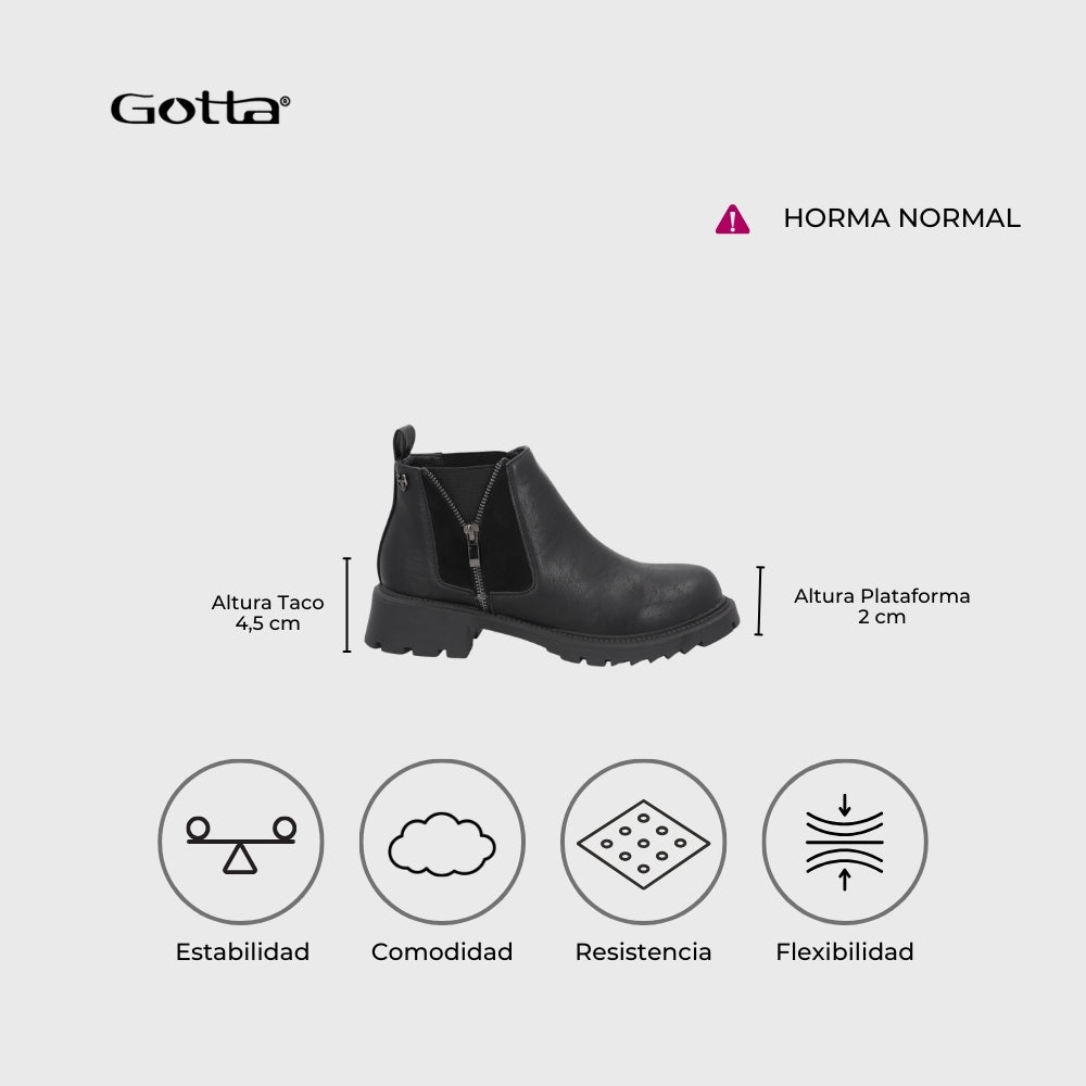 Botin Taco Negro Mujer 55330