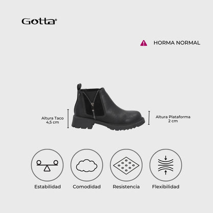 Botin Taco Negro Mujer 55330