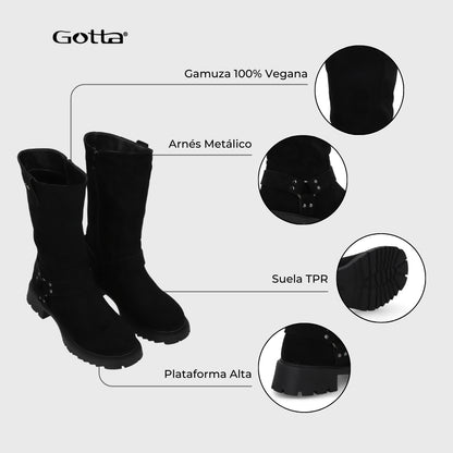 Bota Taco Negra Mujer 55331