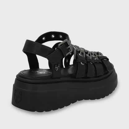 Sandalia Plataforma Negro Mujer 55920