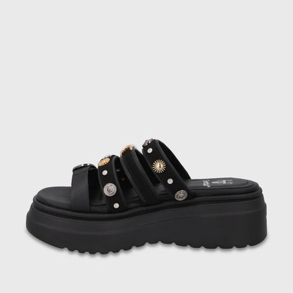 Sandalia Plataforma Negra Mujer 55924