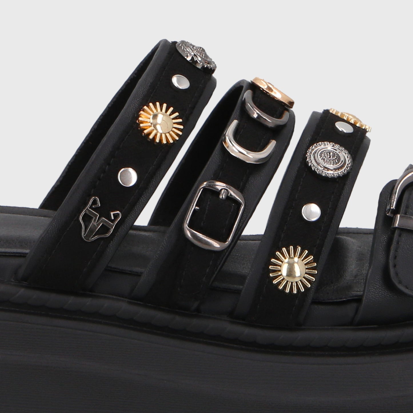 Sandalia Plataforma Negra Mujer 55924