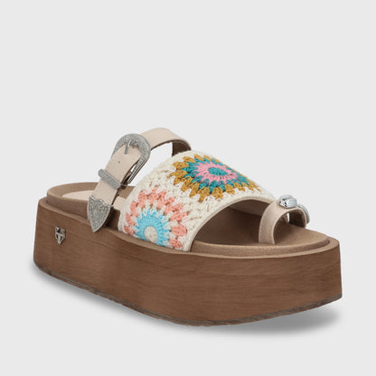 Sandalia Plataforma Multicolor Mujer 55942