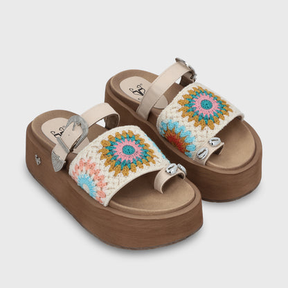 Sandalia Plataforma Multicolor Mujer 55942