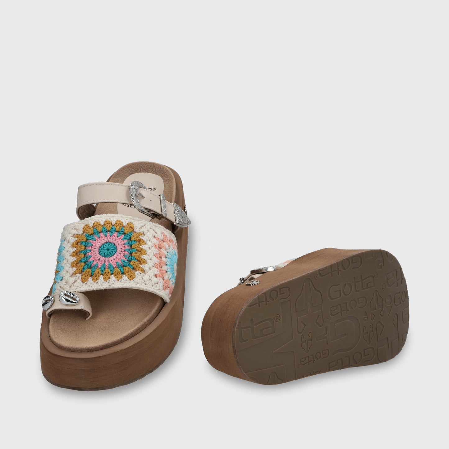 Sandalia Plataforma Multicolor Mujer 55942