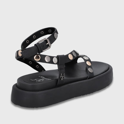Sandalia Plataforma Negra Mujer 55953