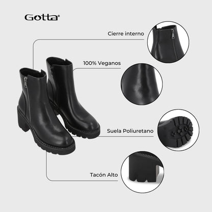 Botin Taco Negro Mujer 56020
