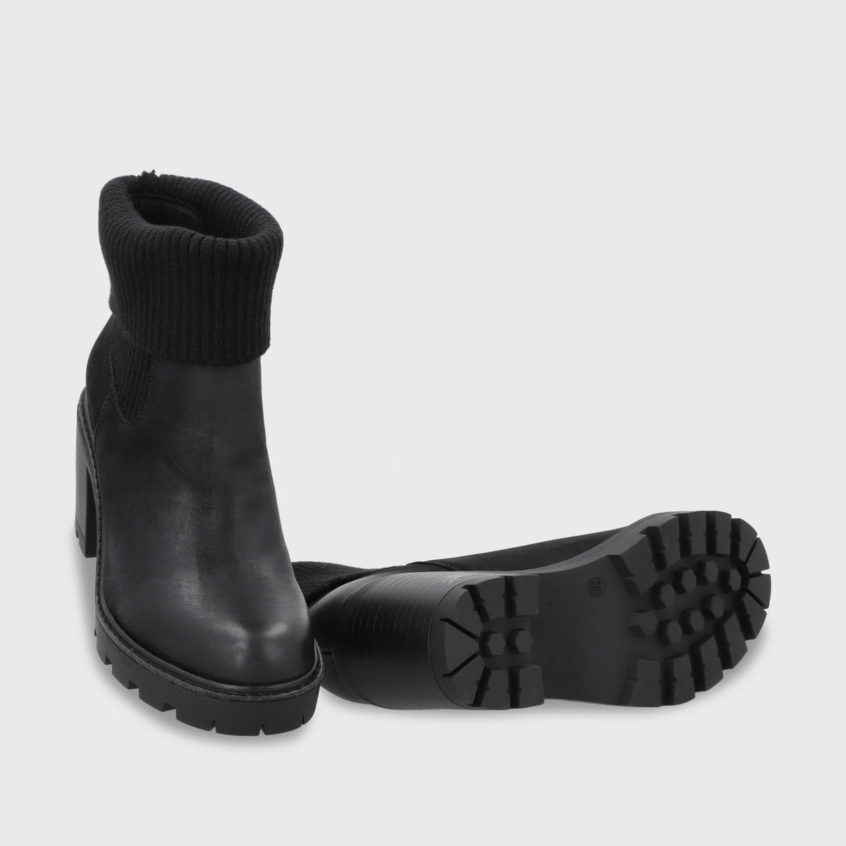 Botin Taco Negro Mujer 56050
