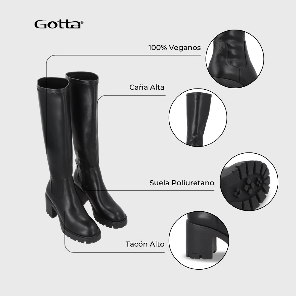 Bota Taco Negra Mujer 56060