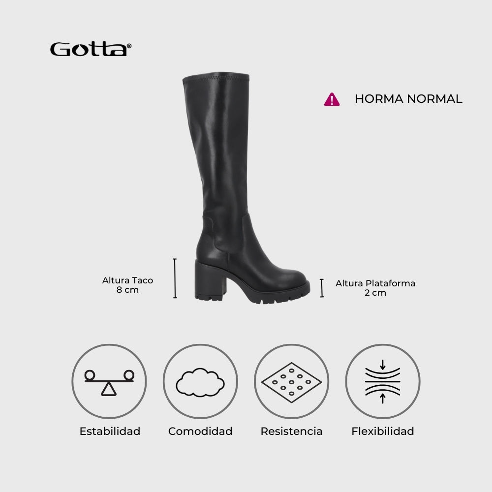 Bota Taco Negra Mujer 56060