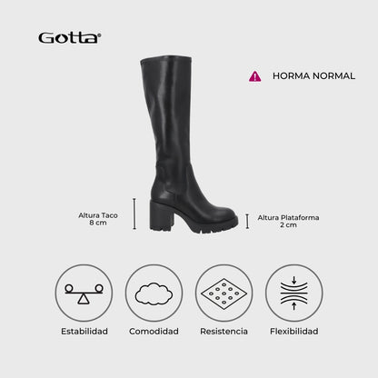 Bota Taco Negra Mujer 56060