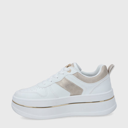 Zapatilla Plataforma Blanca Mujer 58010