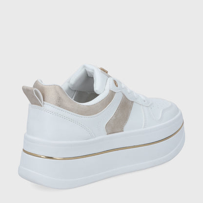 Zapatilla Plataforma Blanca Mujer 58010