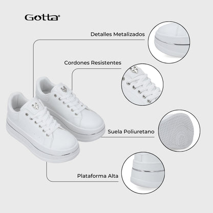 Zapatilla Plataforma Blanca Mujer 58011