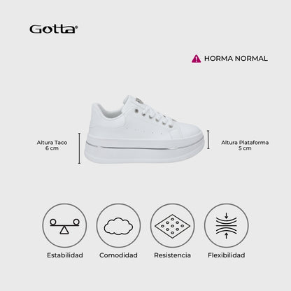 Zapatilla Plataforma Blanca Mujer 58011