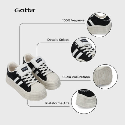 Zapatilla Plataforma Negra Mujer 58021