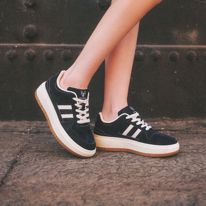 Zapatilla Plataforma Negra Mujer 58030