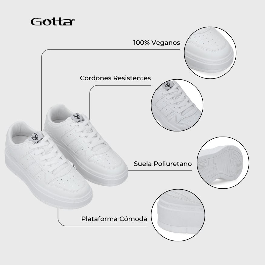Zapatilla Plataforma Blanca Mujer 58030