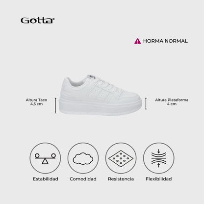 Zapatilla Plataforma Blanca Mujer 58030
