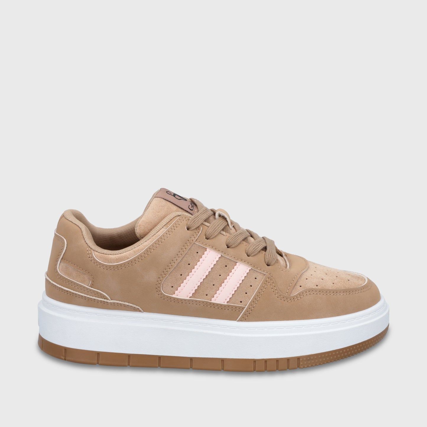 Zapatillas Plataforma Beige Mujer 58030