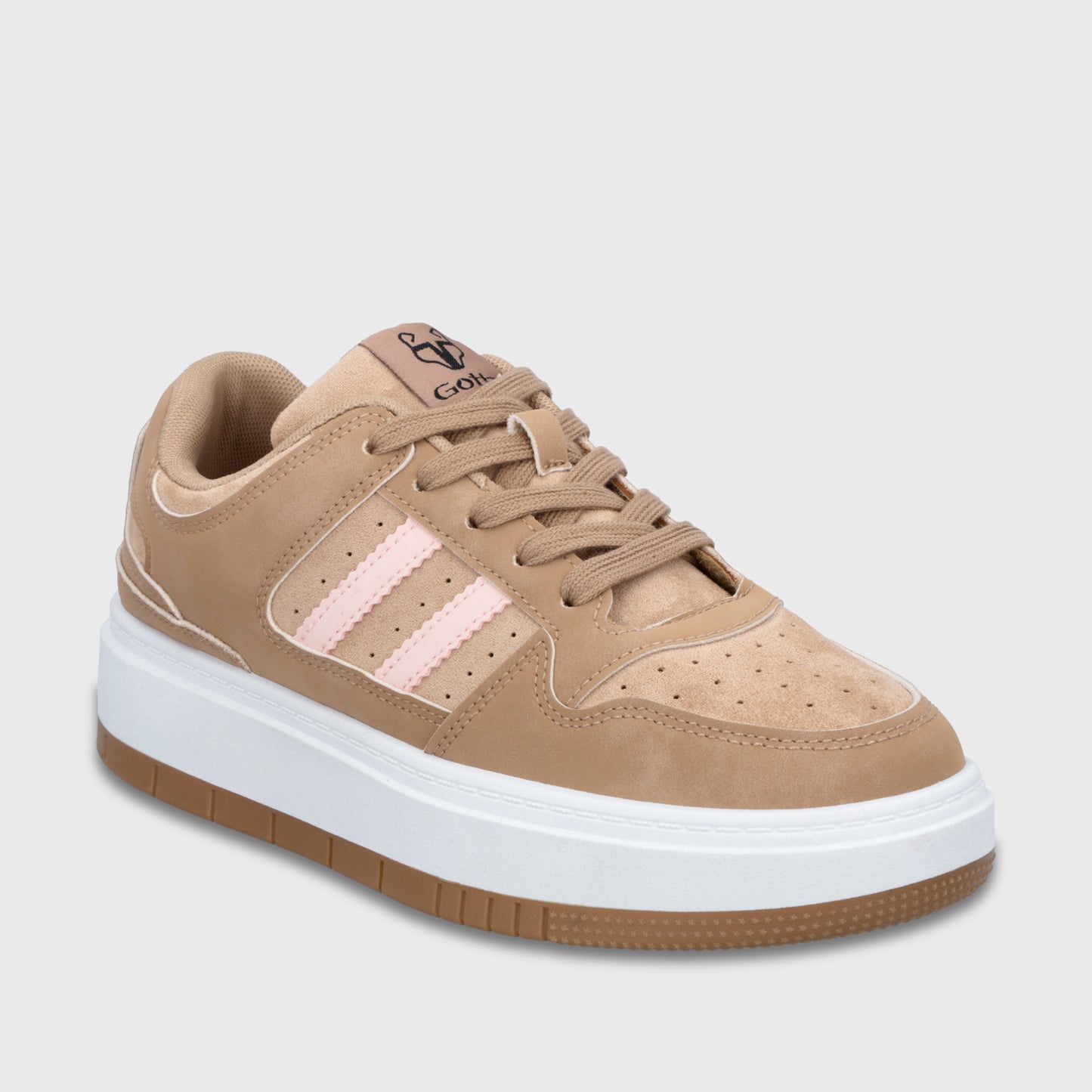 Zapatillas Plataforma Beige Mujer 58030