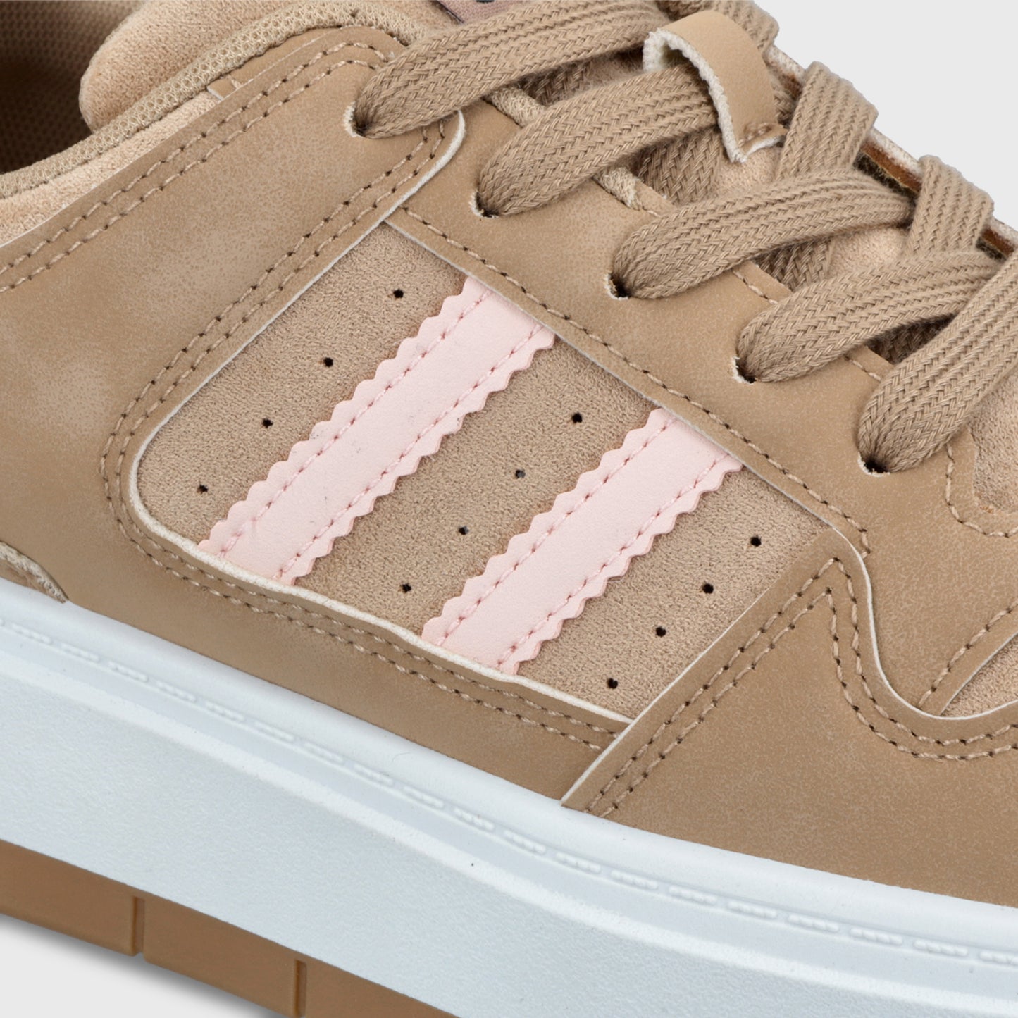 Zapatillas Plataforma Beige Mujer 58030