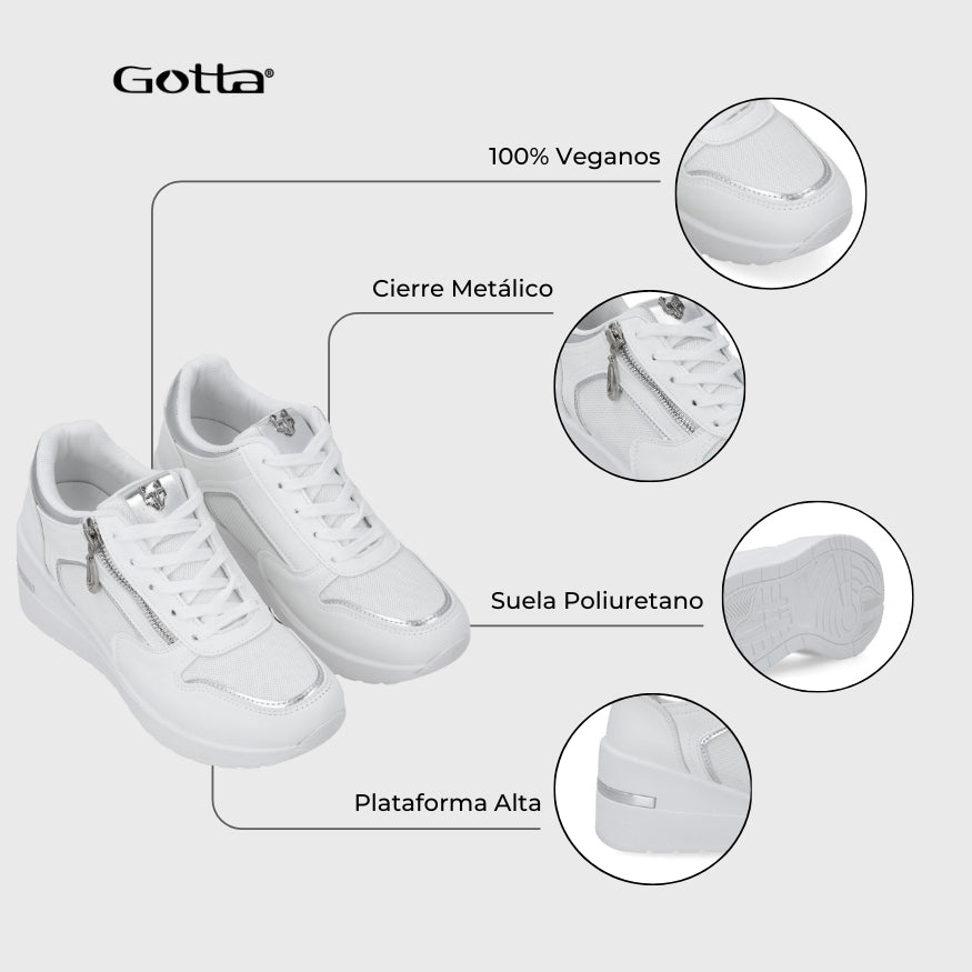 Zapatilla Plataforma Blanca  Mujer 58040
