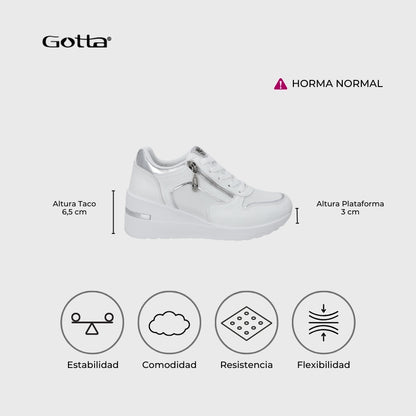 Zapatilla Plataforma Blanca  Mujer 58040
