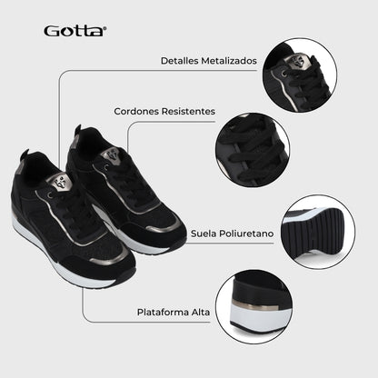 Zapatilla Plataforma Negra  Mujer 58060