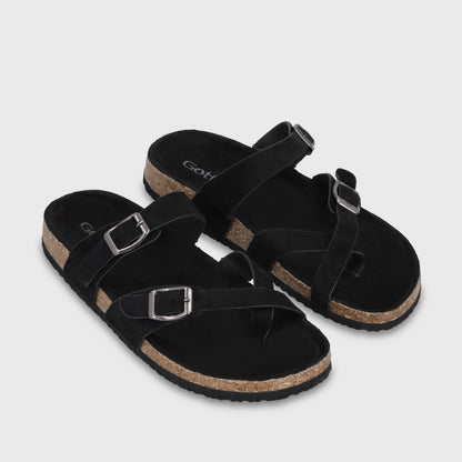 Sandalia Negra Mujer 62080