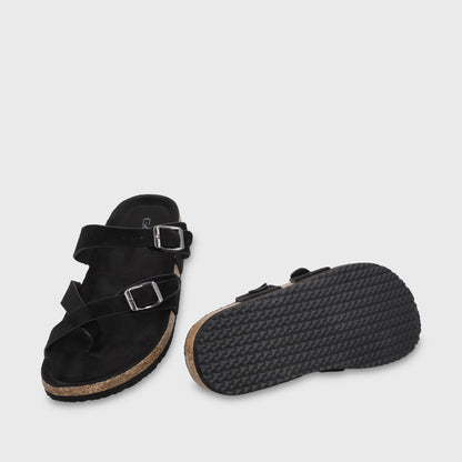 Sandalia Negra Mujer 62080