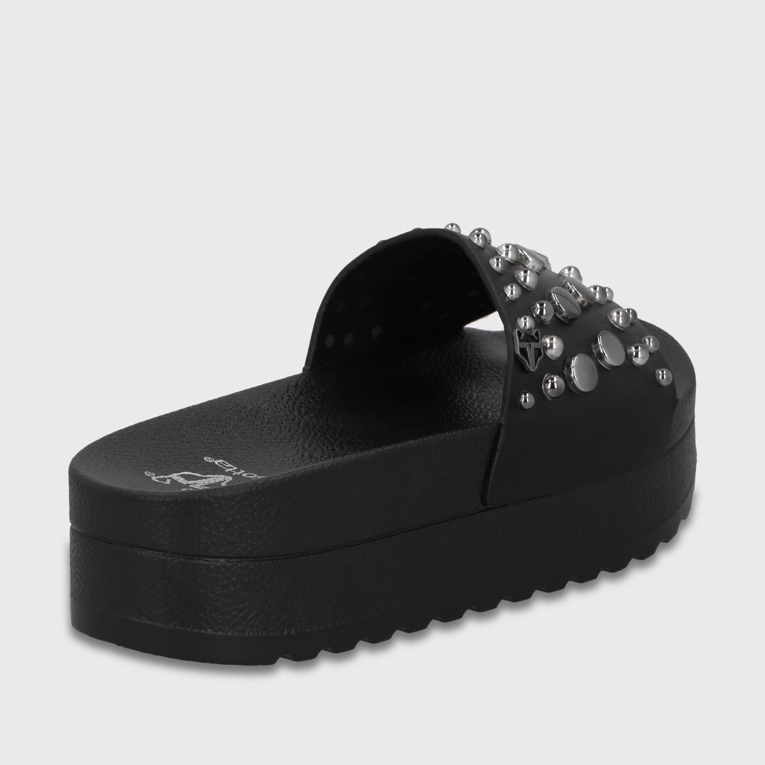 Sandalia Plataforma Negra Mujer 64020