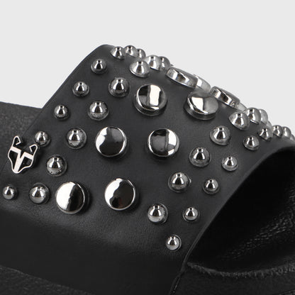 Sandalia Plataforma Negra Mujer 64020