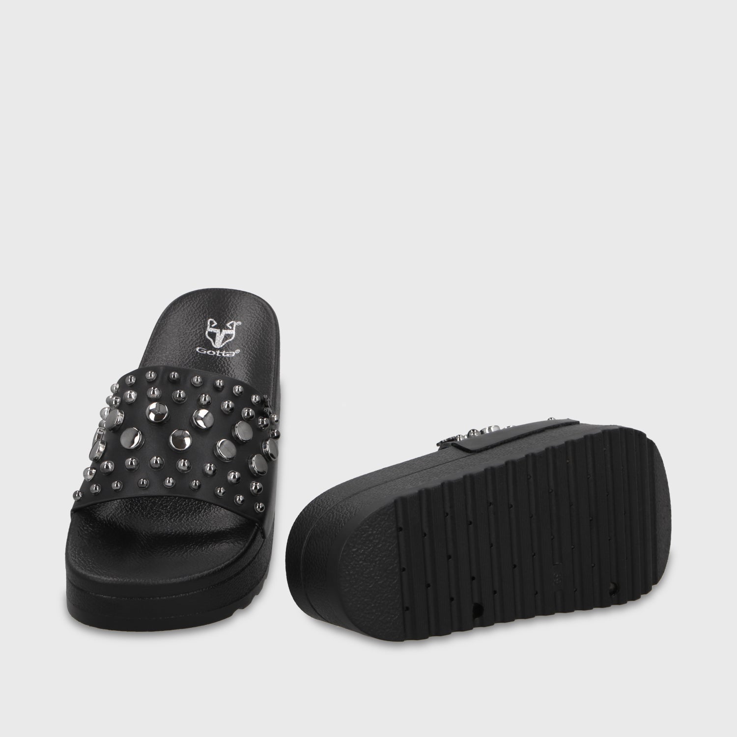 Sandalia Plataforma Negra Mujer 64020