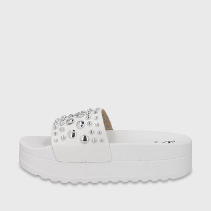 Sandalia Plataforma Blanca Mujer 64020