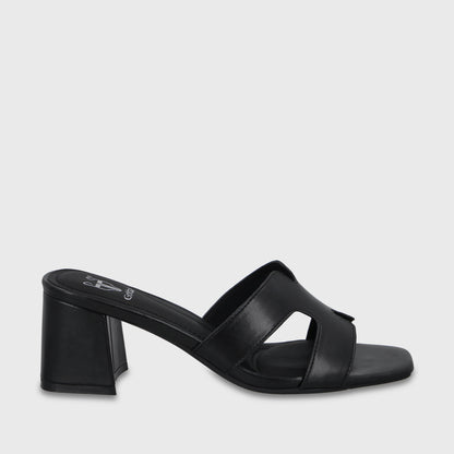 Sandalia Taco Negra Mujer 64030