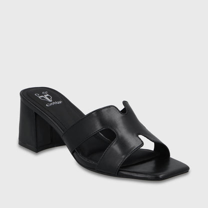 Sandalia Taco Negra Mujer 64030