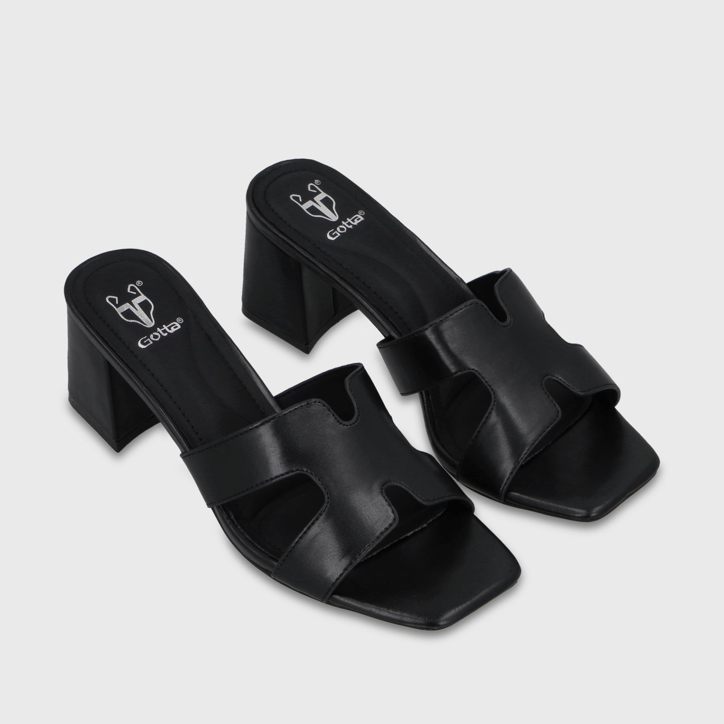 Sandalia Taco Negra Mujer 64030