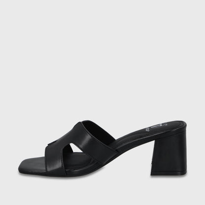 Sandalia Taco Negra Mujer 64030
