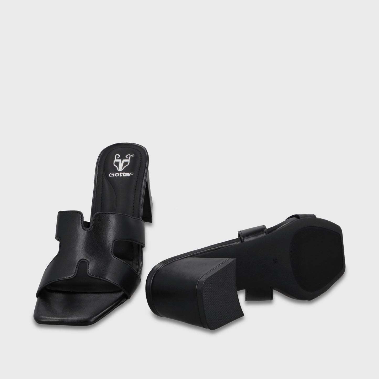 Sandalia Taco Negra Mujer 64030